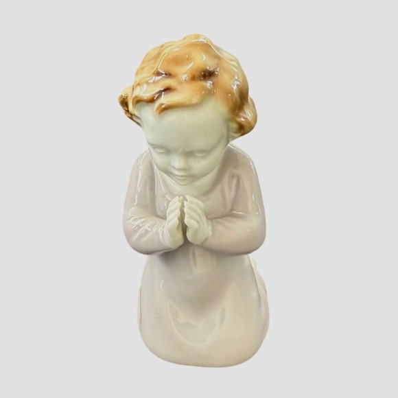 Vintage Erphila Praying Child Figurine Germany Porcelain Angel Mid Century - Picture 1 of 10